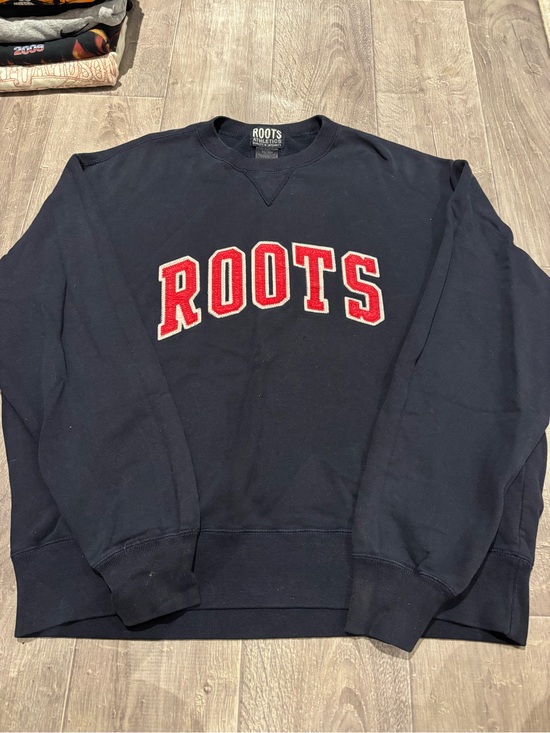 Roots Other - Roots Men's Navy Crewneck Sweatshirt with Red Lettering